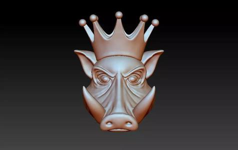 Crown Pig Pendant