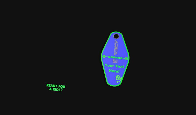 Area 51 Ford Bronco Keychain - Customizable, Promotional Keychain, Sweet 16, Car Accessories, Bronco Logo, Aliens,