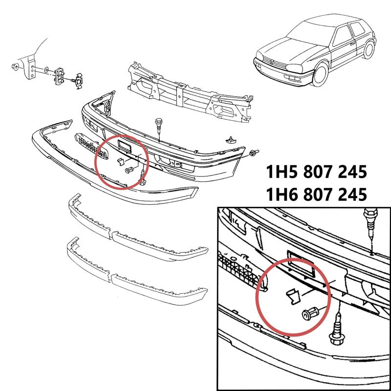 Front bumper cap 1H5807245 / 1H6807245