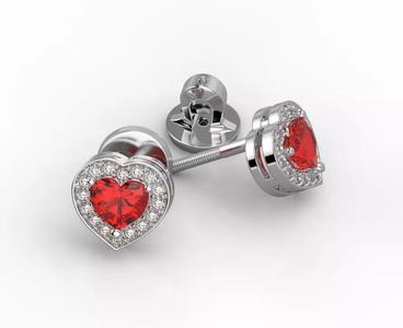 110622 SE Stud earrings with heart