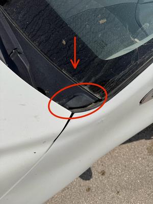 Toyota Corolla windshield corner cover left