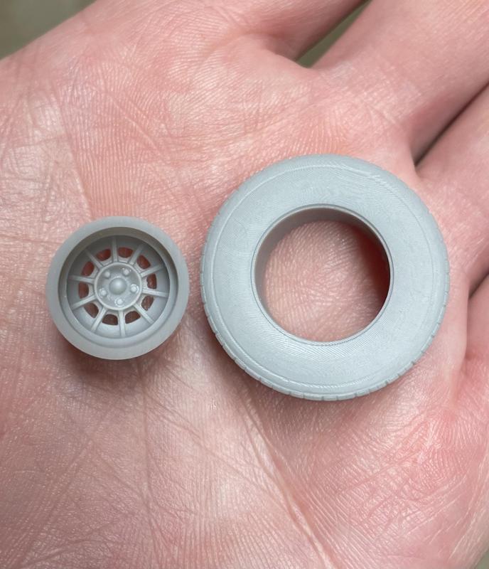 2 Piece Turbine Vector Style Wheel 15"x9"" Wheel 28.5" Tire 1-25 Scale Model Car Parts