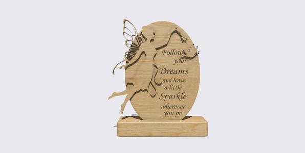 Follow Your Dreams Fairy and Butterfly magic,  Positive Inspiring Motivational Quote, home art decor, personalized gift