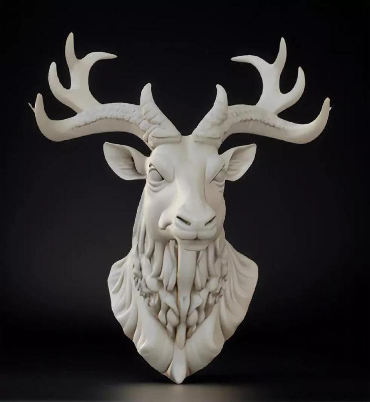 Markhor Head Bust 3D Model - STL Printable Wildlife Sculpture
