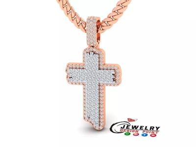 Custom Wood Cross Diamond Pendant - Crucifixion Cross Necklace