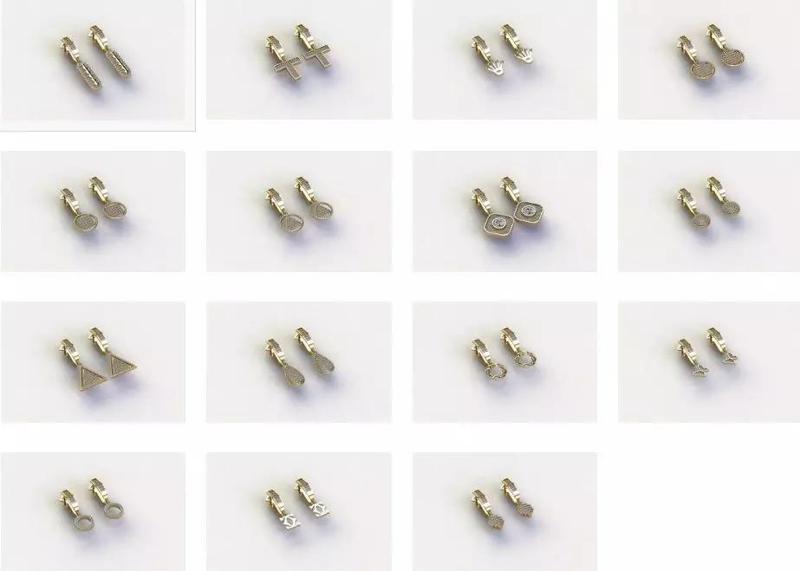 engagement earrings 3D Model Collection 3D print model tmtrmix02