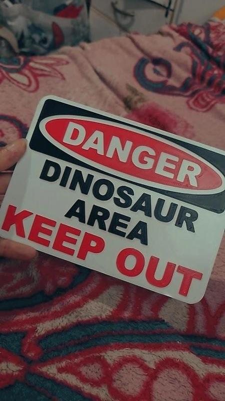 jurassic park dinosaur area keep out poster