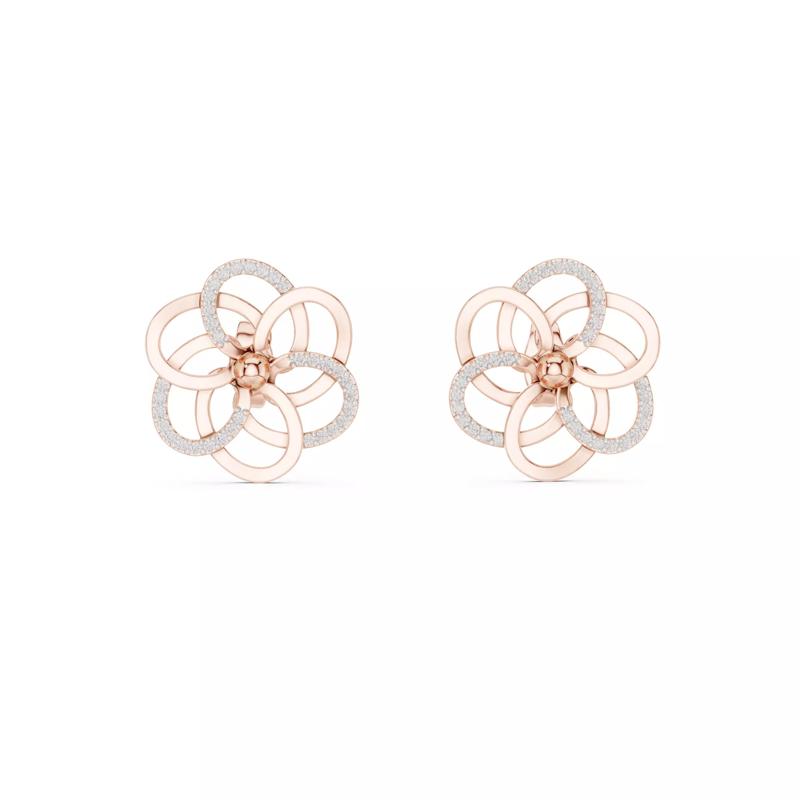 Flower Studs Earrings 3dm stl renders 360 Animation Videos