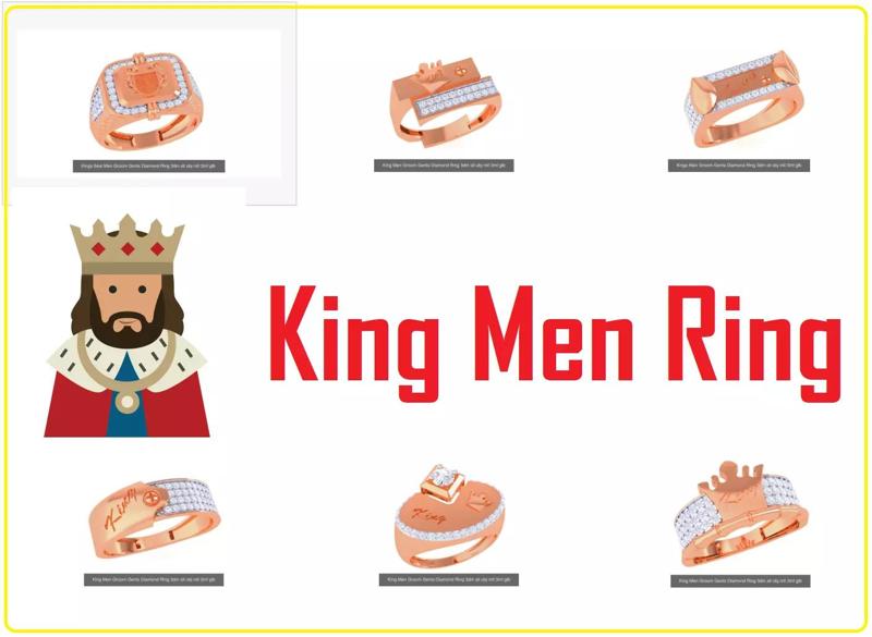 6 King Men Groom Gents Diamond Ring 3dm stl obj mtl 3mf 3D Model Collection