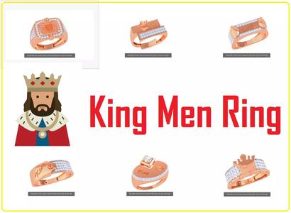 6 King Men Groom Gents Diamond Ring 3dm stl obj mtl 3mf 3D Model Collection