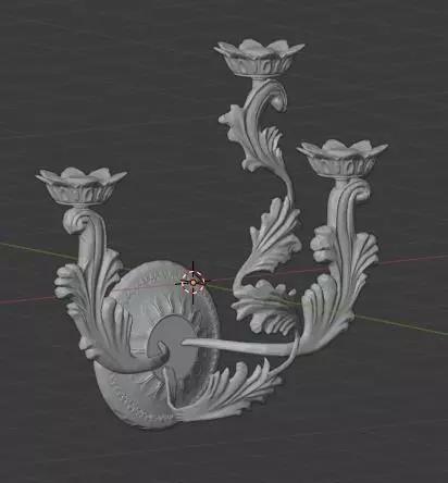 3D sconce model ornate wall