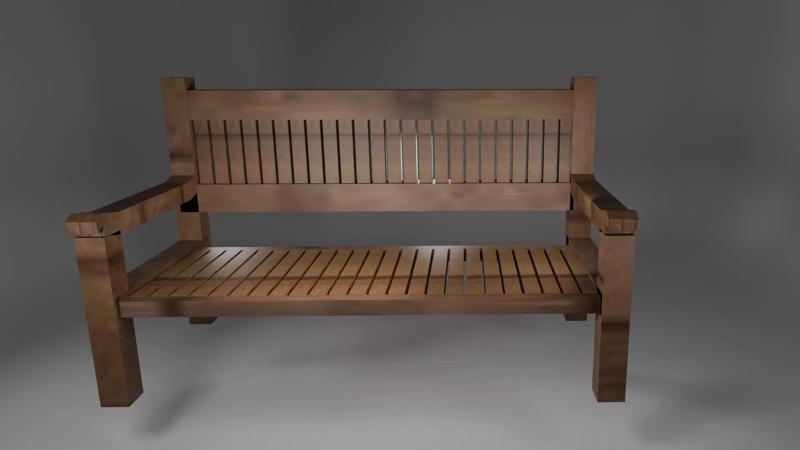 wooden bench