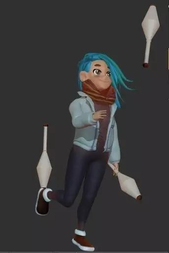 cute girl playing juggle