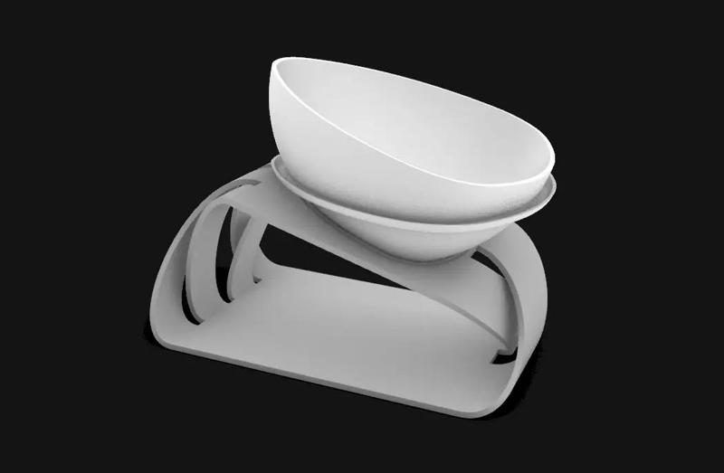 Ergonomic cat bowl pet