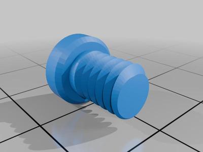 Short tripod screw (1/4", 7mm and 8mm) with metric inbus (6mm)