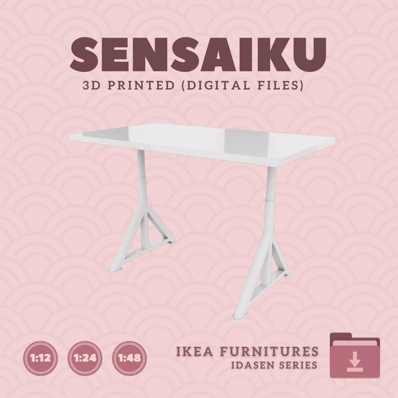 4 IDASEN Desk 32 In for Miniature Dollhouse - IKEA - 3D Print