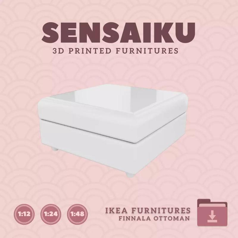 FINNALA Ottoman with Storage for Dollhouse IKEA 3D Print