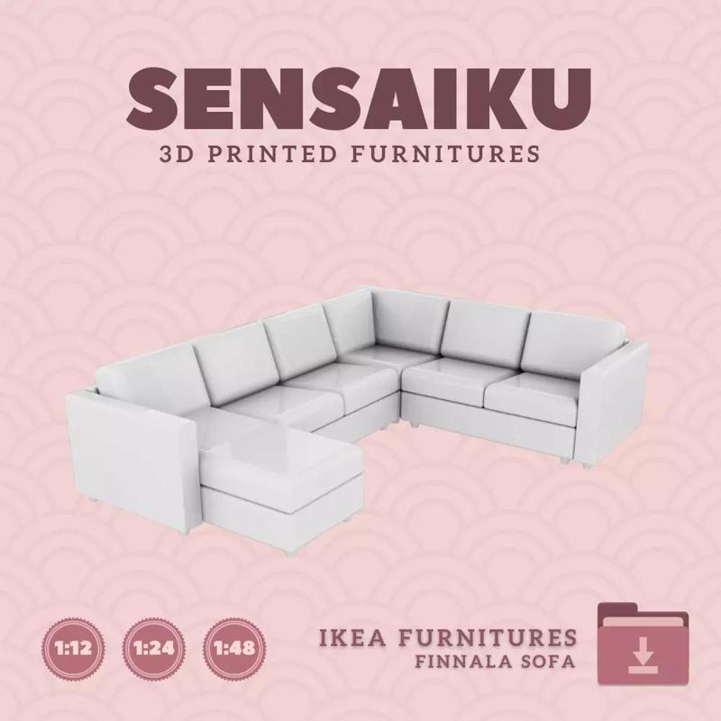 FINNALA Corner  5 Seat with Chaise for Dollhouse IKEA 3D Print