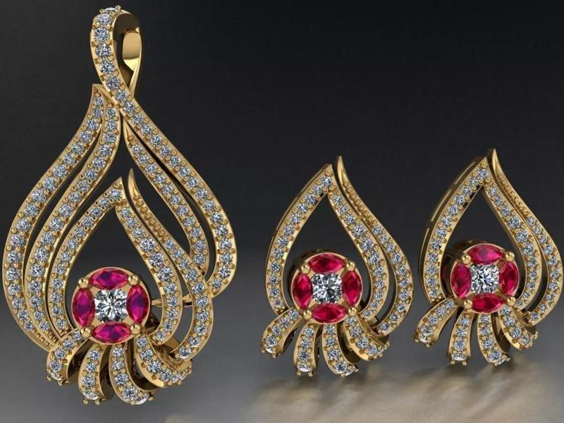 Bouquet collection necklace  and earring  543