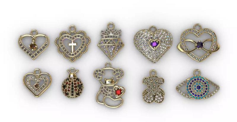 dijes- Colgantes paquete de 10 surtidos -v-