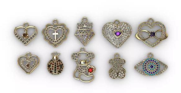 dijes- Colgantes paquete de 10 surtidos -v-