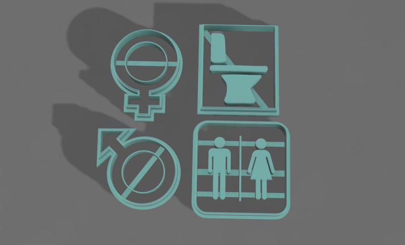 Cookie Cutter Restroom Symbol x4