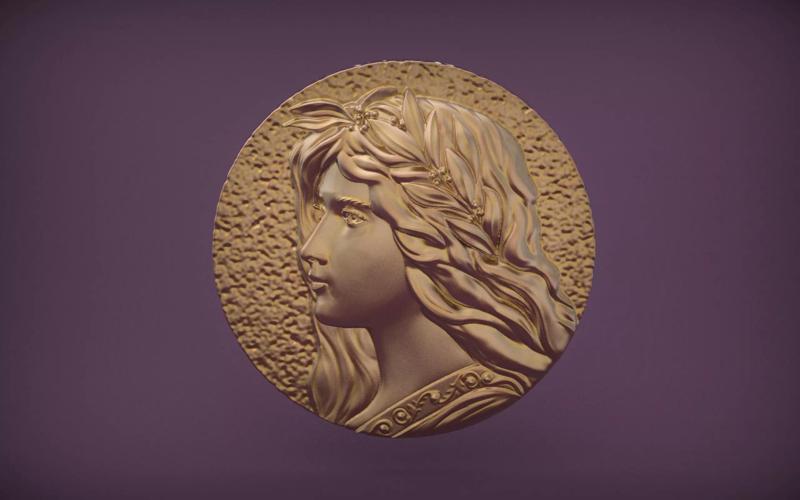 Olive Muse Classical Medallion Relief