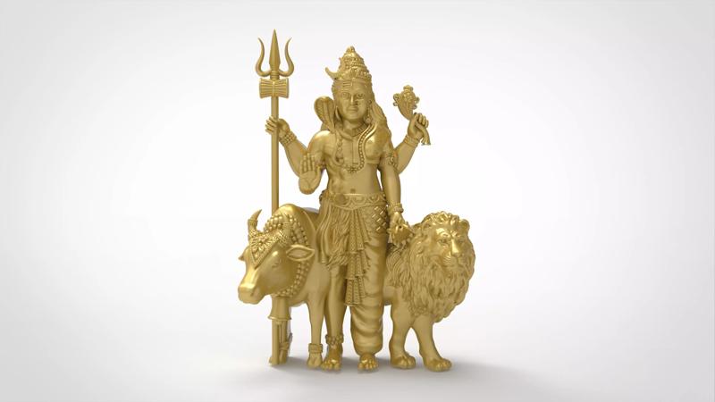 ArdhyaNariswar Murti 3D-Print-Model No1 -Jewelery Murti-