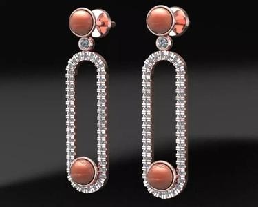 earring with 2 pearls
