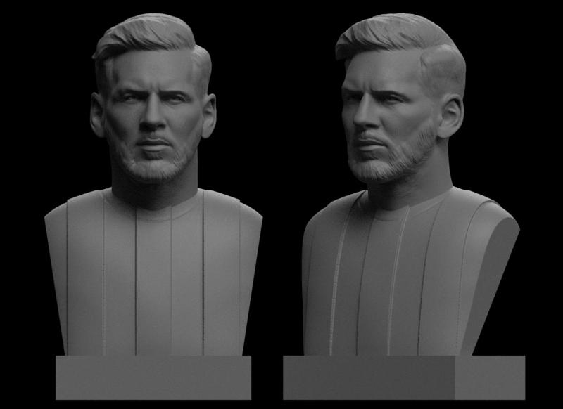 Lionel messi bust with skin detail