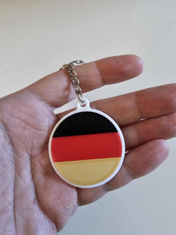 Horizontal tricolor flag keyring Germany Netherlands Luxembourg