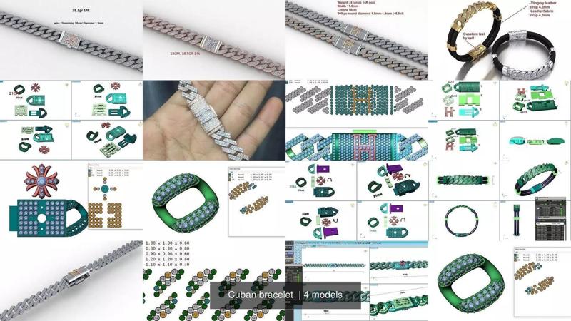 Cuban bracelet  3D Model Collection