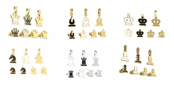 Chess pendants and earrings set
