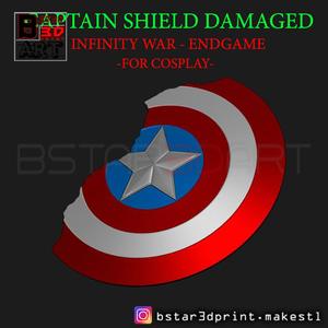 Captain America Shield Damaged - Infinity War - Endgame-Marvel