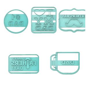 FATHERS DAY COOKIE CUTTER, 5 COOKIE CUTTER SET
