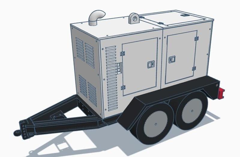 10th Scale Generator Trailer Functional Doors LiPo Charger
