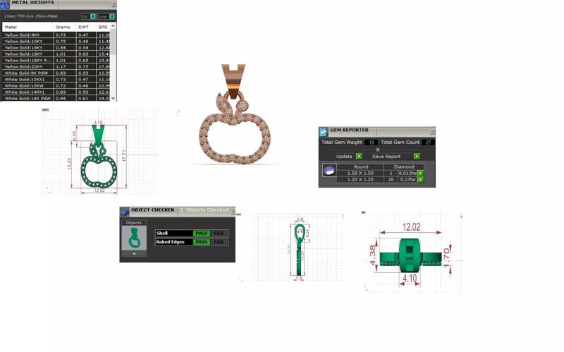 Apple Pendant Model A Symbol of Life and Shine jp0333