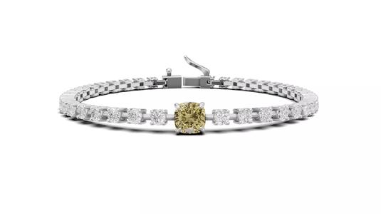 Tennis Bracelet with Cushion Center Stone