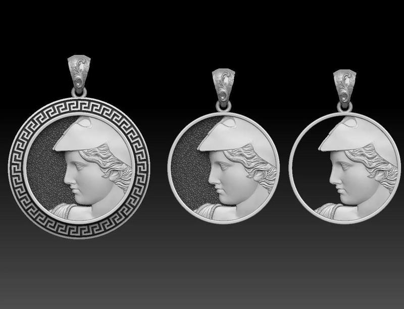 athena goddess pendant 3 versions