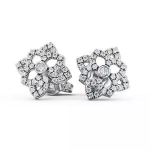 stl file two diamond flower stud earrings gold