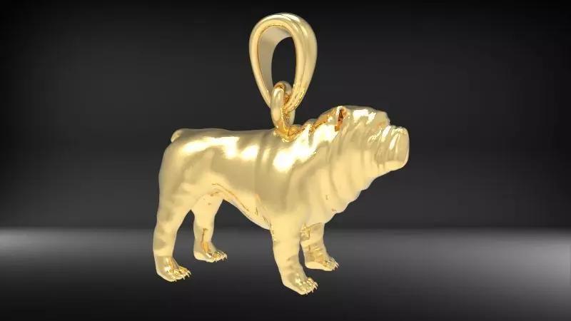 Bull Dog  Pendant Charm Necklace