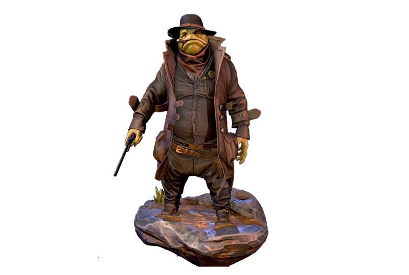 Frog Cowboy Officer 3D Model STL for 3D Printing CNC router 3D print model