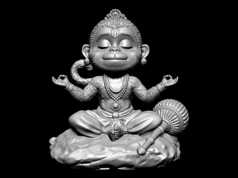 Maruti Hindu god Hanuman Statue ready 3d print stl model
