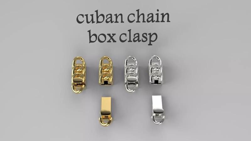 Cuban Chain Box Clasp Bracelet Lock 3D Print file