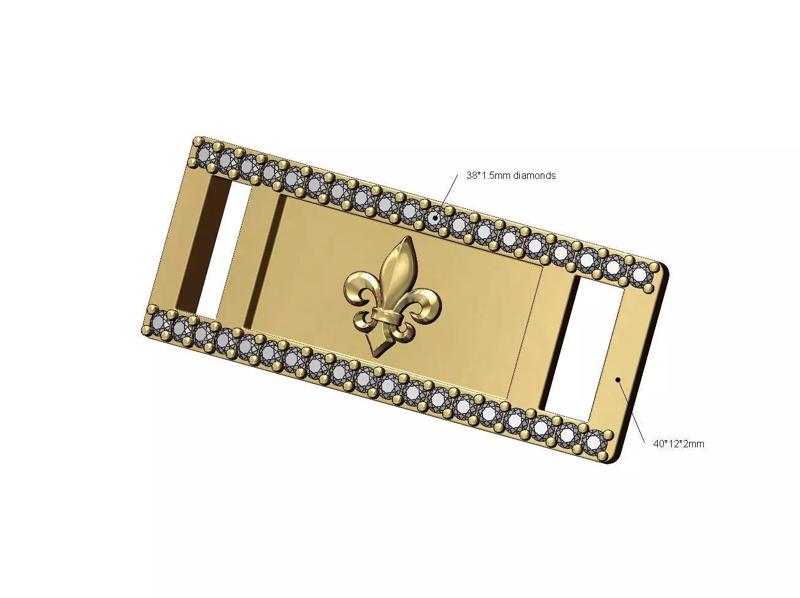 Diamond lys flower bracelet tag