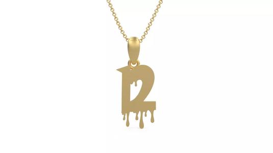 Model 1245 12 Bloody Terror Initial Number Pendant