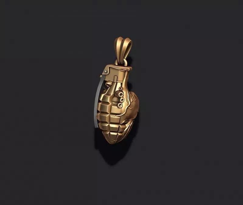 Grenade heart pendant 3d