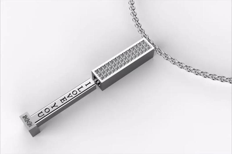 Modern Love Pendant 3D Model with  Stones