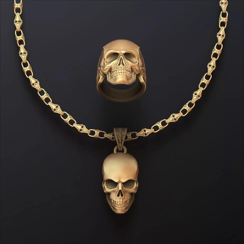Skull Chain Pendant Ring v2 Collection