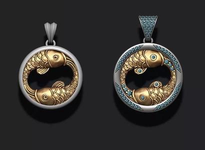 Horoscope Pisces fish pendants pack